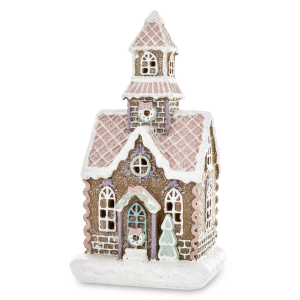 Christmas LED small gingerbread house with a square base