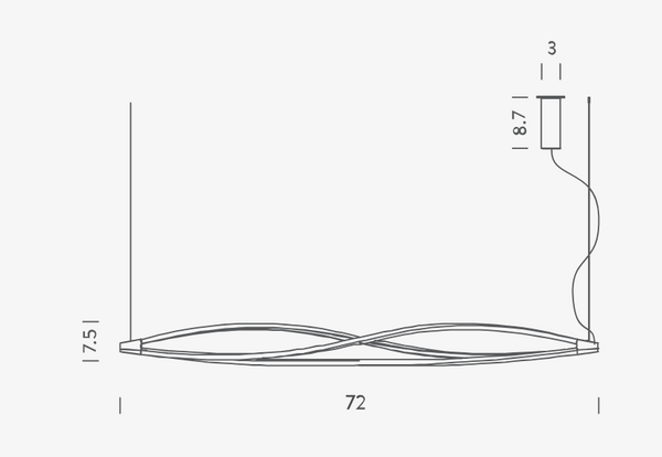 The Wind Horizontal pendant lamp by Nemo Lighting