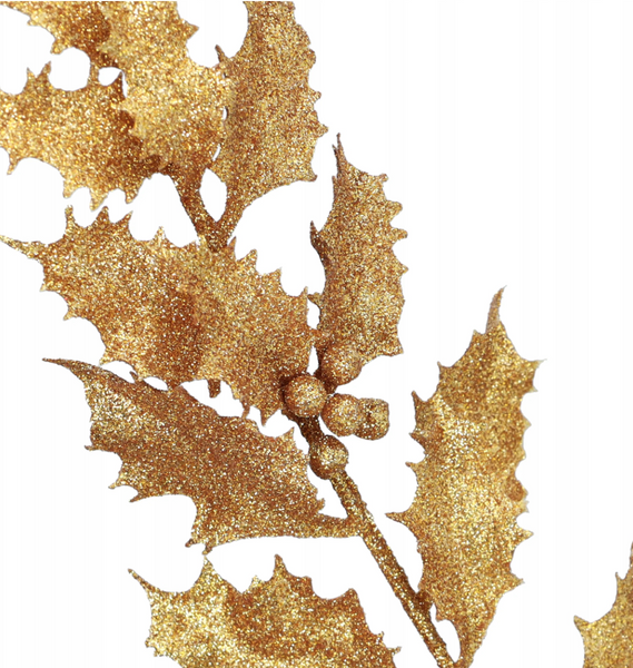 Christmas decoration - a glittering holly branch