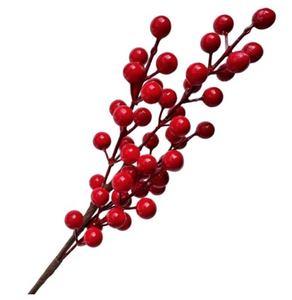 Christmas decoration - a branch with red fruit