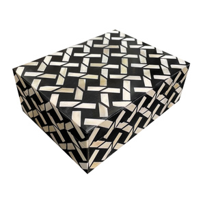 Pudełko dekoracyjne Bone Box Black Geometric