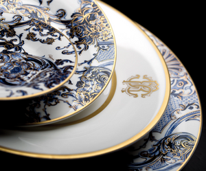 Set of six Roberto Cavalli Home soup plates from the Azulejos collection