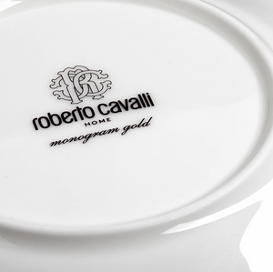 Set of six Roberto Cavalli Home soup plates from the Monogram Gold collection