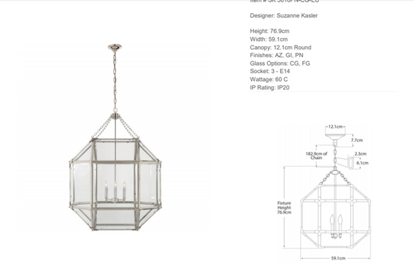 Lampa wisząca Suzanne Kasler Morris Large marki Visual Comfort