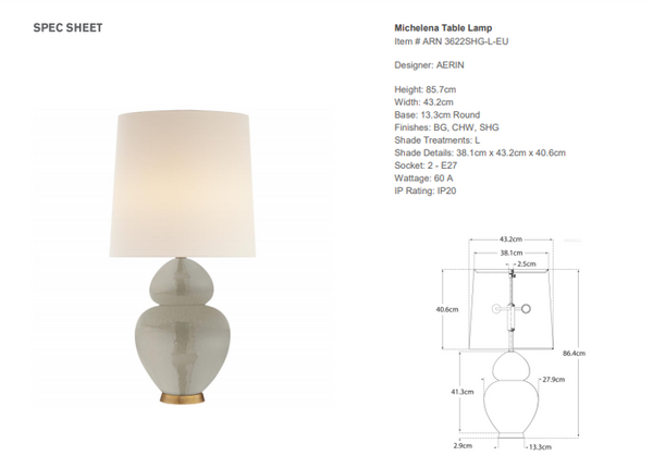 Lampa stołowa Aerin Michelena marki Visual Comfort