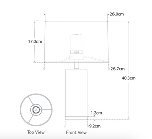Lampa stołowa bezprzewodowa Lineham 16" projektu Aerin marki Visual Comfort