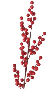 Christmas decoration - a branch with hawthorn berries