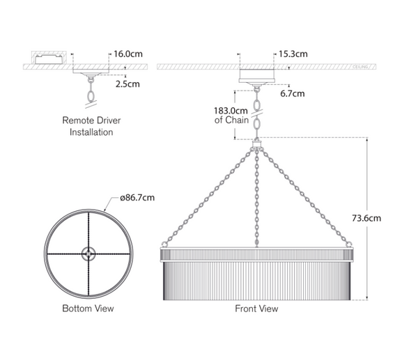 Menil Large chandelier designed by Marie Flanigan