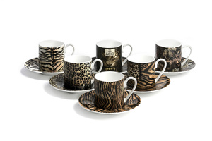 Zestaw sześciu filiżanek do kawy Roberto Cavalli Home, z kolekcji Collection Zero