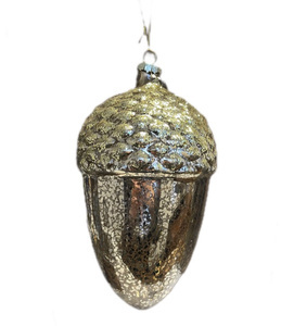 Christmas Ornament Golden Acorn Bomb.