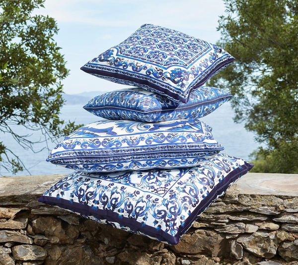 Dolce&Gabbana silk pillow, Blu Mediterraneo