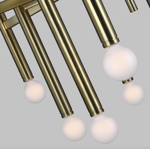 Beckham Modern Medium chandelier designed by Thomas O'Brien Bryant Large Billiard pendant lamp by Thomas O'Brien by Visual Comfort