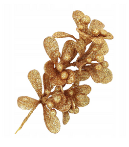 Christmas decoration - a sprig of glittering mistletoe