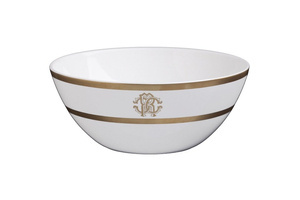 Set of six Roberto Cavalli Home soup bowls from the Silk Gold collection