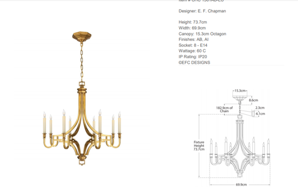 Chandelier Chapman & Myers Mykonos by Visual Comfort