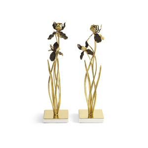 Set of two candle holders by Michael Aram, from the Black Iris collection