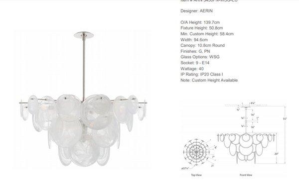 Aerin Loire Large Chandelier by Visual Comfort