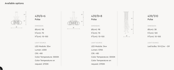 Pulsa chandelier by Italamp