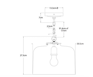 Lampa wisząca Katie Dome projektu Thomas O'Brien