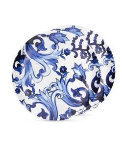 Zestaw dwóch porcelanowych talerzy do zupy Dolce&Gabbana, Blu Mediterraneo
