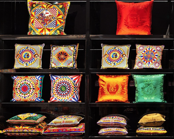 Dolce&Gabbana cotton cushion, Carretto Siciliano