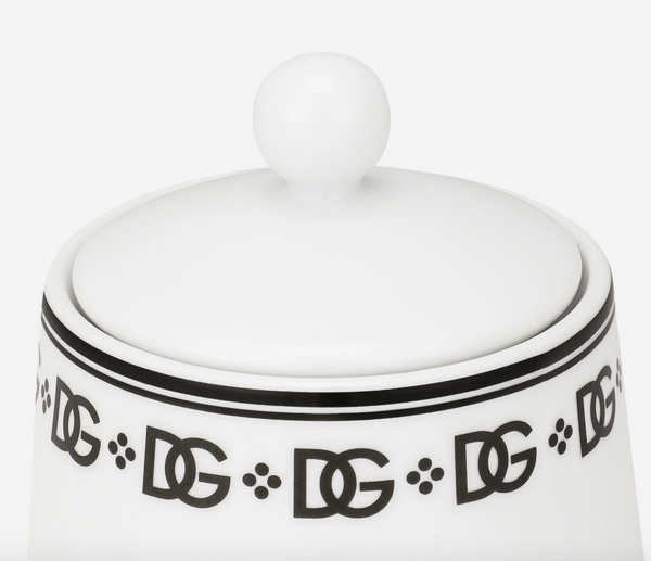 Cukiernica porcelanowa marki Dolce&Gabbana, z kolekcji DG Logo