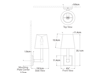 Square Tube Single wall lamp by  Chapman & Myers