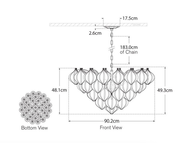 Caselli 36" chandelier designed by Julie Neill