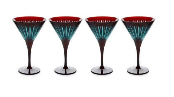 L'Objet Prism Martini Glasses - Bordeaux (Set of 4)