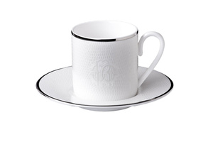 Roberto Cavalli Home coffee cup, from the Lizzard (Platin) collection