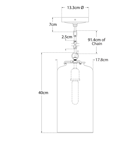 Lampa wisząca Katie Cylinder projektu Thomas O'Brien