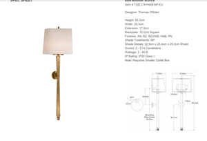 Kinkiet Thomas O'Brien Edie Baluster marki Visual Comfort