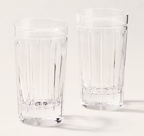 Set of two Ralph Lauren Home crystal glasses, from the Coraline Highball collection 