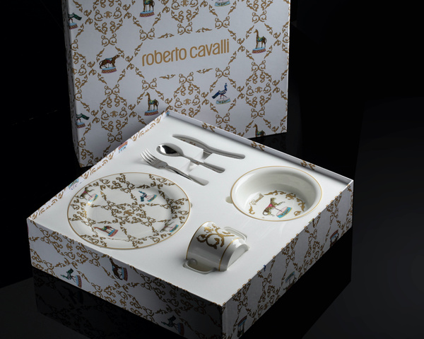 Zestaw do karmienia dzieci Roberto Cavalli, z kolekcji Carosello