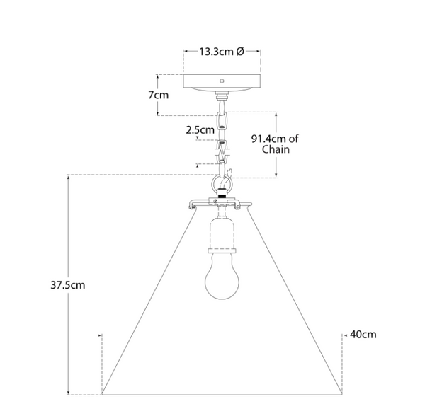 Lampa wisząca Katie Conical projektu Thomas O'Brien marki Visual Comfort