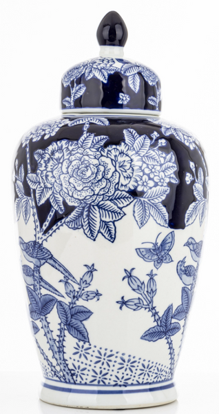 Blue Night Garden ceramic vase