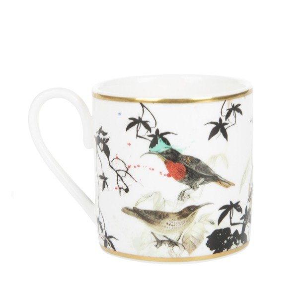 Set of six Roberto Cavalli Home coffee cups, from the Garden's Birds collection