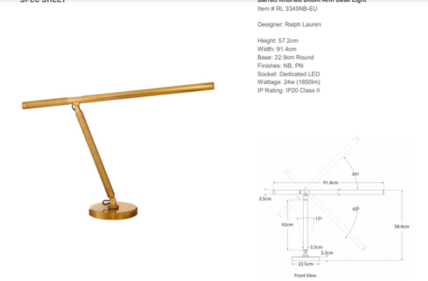 Lampa biurowa Ralph Lauren Home Barrett