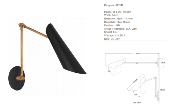 Aerin Franca Double wall lamp by Visual Comfort