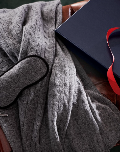 Ralph Lauren Home blanket, from the Cable (Grey) collection
