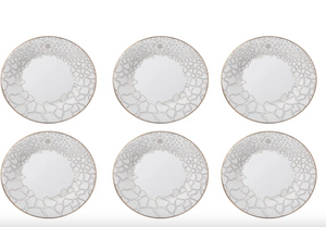 Set of six Roberto Cavalli Home dinner plates, from the Giraffa collection
