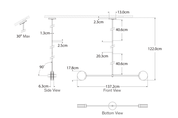 Lampa wisząca Melange 54" projektu Kelly Wearstler marki Visual Comfort