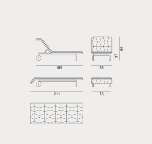 Leżak rozkładany Flair 01 marki Gervasoni 1882