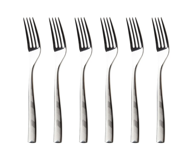 A set of six Missoni Home dessert forks from the ZigZag collection
