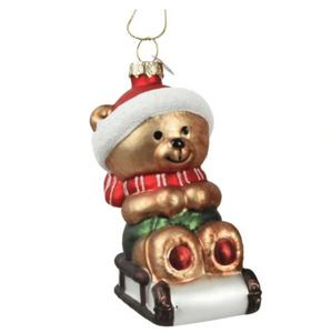 Ozdoba świąteczna - miś na sankach