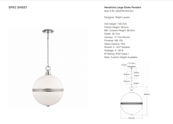 Lampa wisząca Ralph Lauren Home Hendricks Large