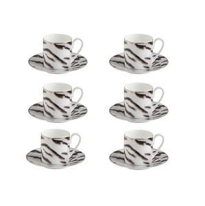 Set of six Roberto Cavalli Home coffee cups from the Tiger collection