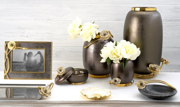 Set of two candle holders by Michael Aram, from the Anemone collection