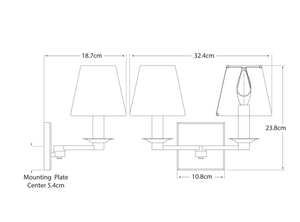 Evans Double wall lamp by Ralph Lauren Home