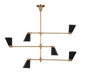 Signoret Large chandelier designed by Thomas O'Brien Bryant Large Billiard pendant lamp by Thomas O'Brien by Visual Comfort